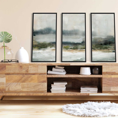 «Textured Rain I» par Carol Robinson, reproduction sur toile flottante 3 pièces