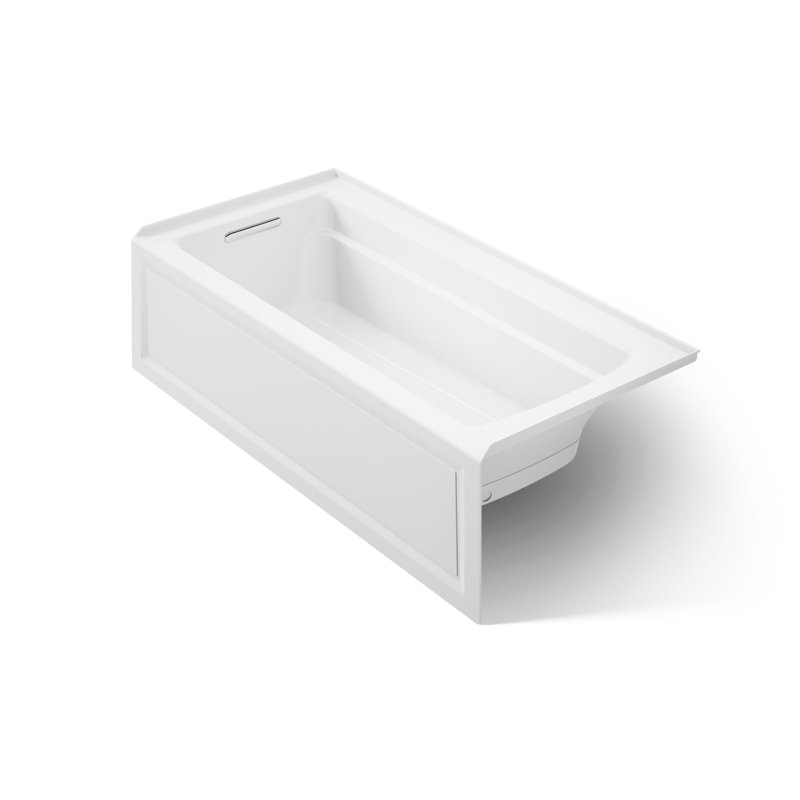 Archer 66" X 32" Integral Apron Heated Bubblemassage Air Bath with Left-Hand Drain, White, Left
