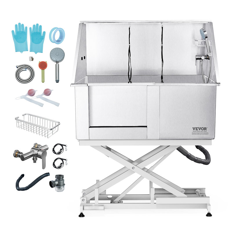 Stainless Steel Electric Height Adjustable Pet Grooming Tub