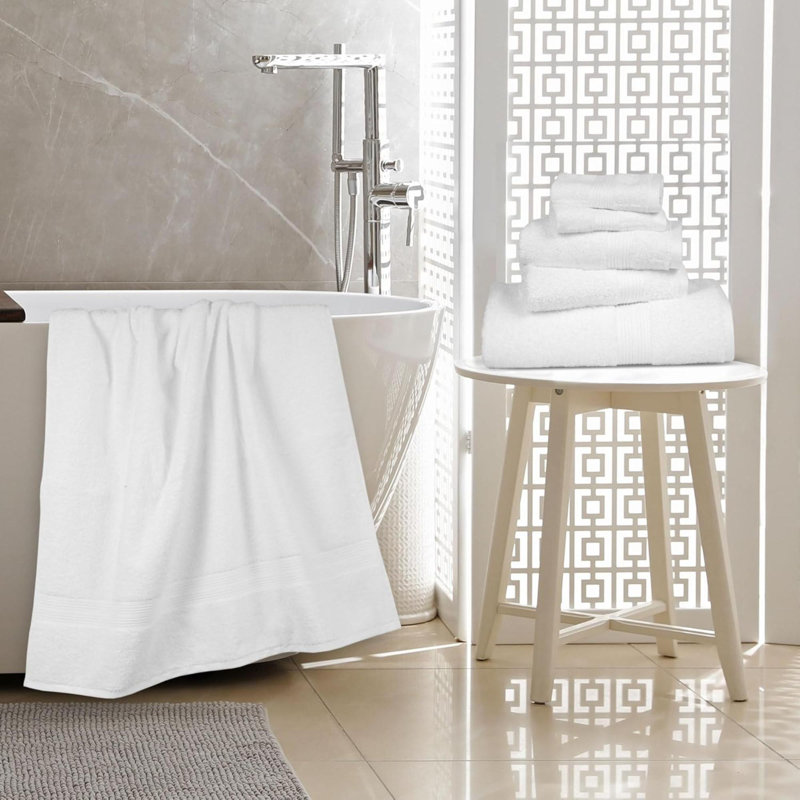 6 Piece Oversized Fade Resistant Towel Set Cotton Towels For Bathroom Soft And Absorbent Bath Towelshand Towels And Washcloths Bathroom Towel Set