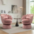 Fauteuil d'appoint rembourré et pivotant en velours