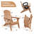 Plastic Folding Adirondack Chair with Adjustable Backrest-1013810293