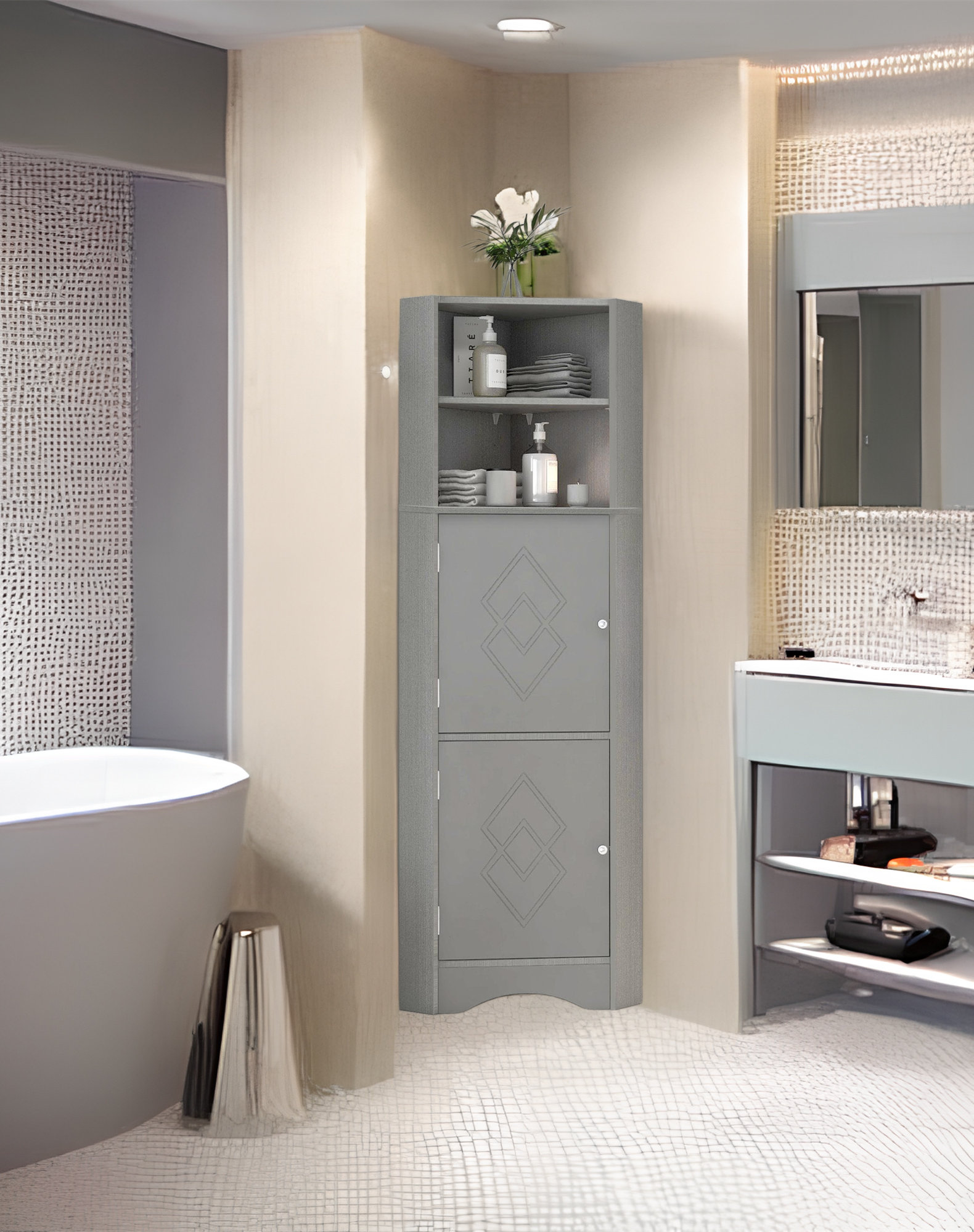 Bathroom Corner Cabinet Freestanding