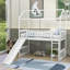 Lit mezzanine simple en bois avec glissade-223205118