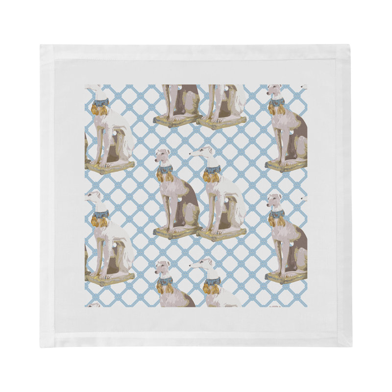 Regal Grey Hound Cotton Sateen Dinner Napkins, Wyeth