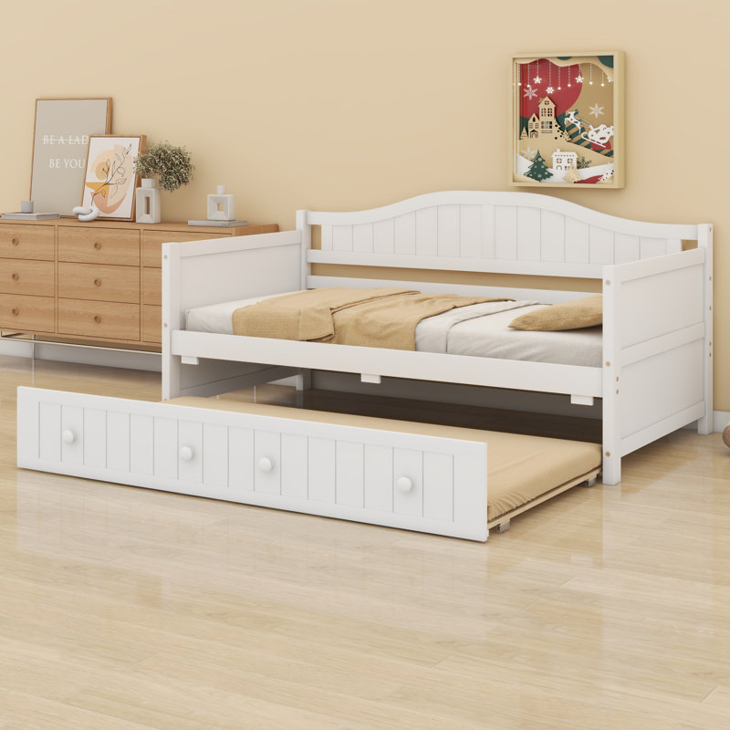 Lit de jour peu encombrant avec lit gigogne escamotable pour les invités, White