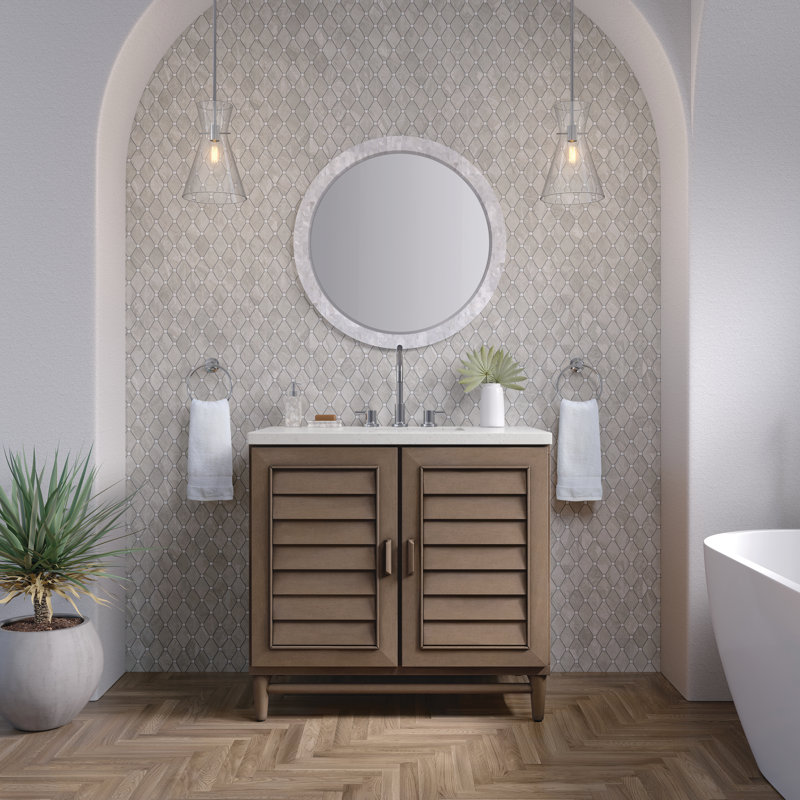 Portland 36'' W Single Vanity, Lime Delight, Whitewashed Walnut, 8" Widespread