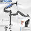 Pneumatic Arm Dual Monitor Desk Mount