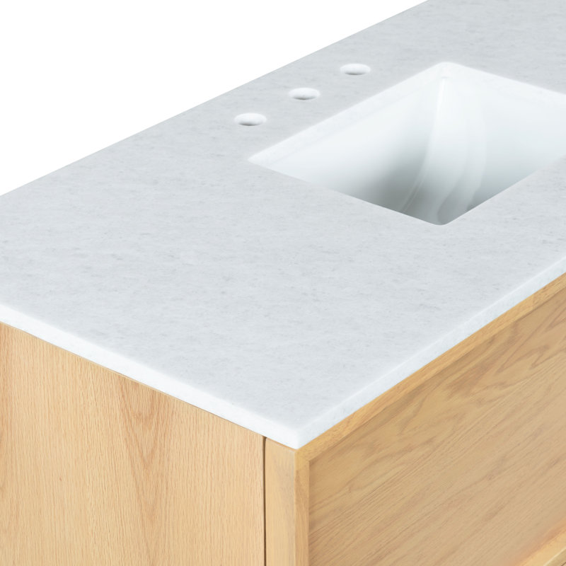 Meuble-lavabo simple 48 po Benajah, Naturel