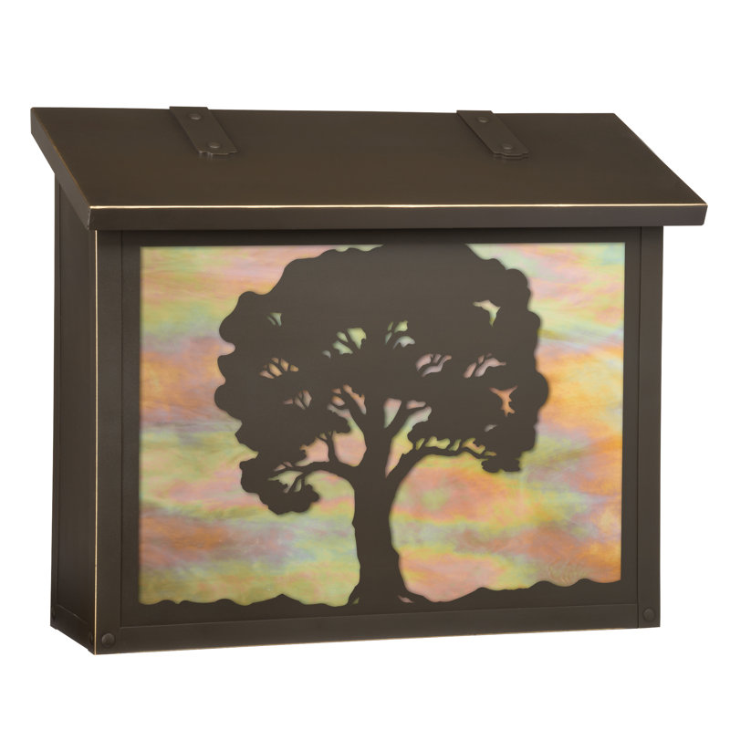 Boîte aux lettres murale chêne tree, Bronze architectural, Or irisé