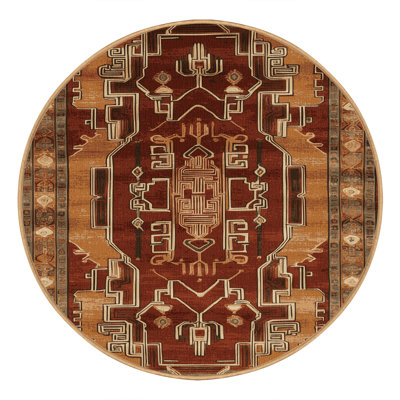 Tapis art déco brun lavable à la machine
