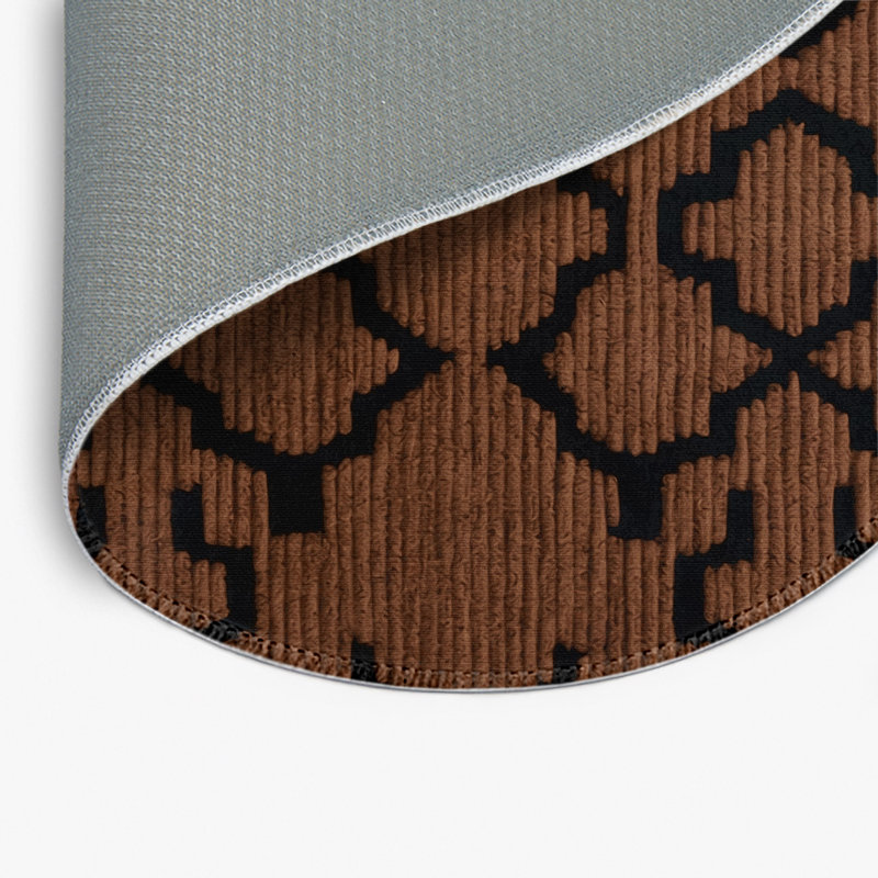 Tapis brun intérieur et extérieur Trellis, Rond 5 pi