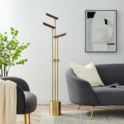 60'' Brown LED Tree Floor Lamp