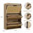 Rattan Shoe Cabinet with 3 Flip Drawers, Slim Rounded Edge Entryway Shoe Storage Organizer-1617981077