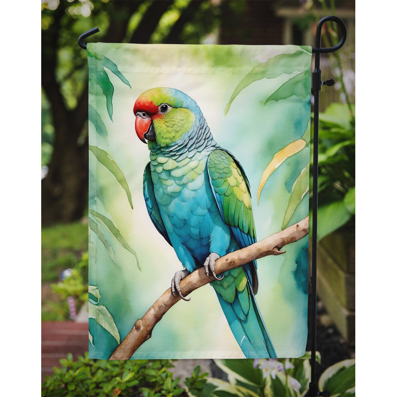 Garden Flag, Blue African Ringneck Parrot