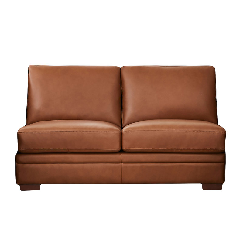 Dillon Top Grain Leather Armless Loveseat