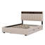 Lit plateforme tapissier en lin - tête de lit, lit gigogne, 2 tiroirs et prises USB-1476042368-1476042370