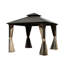 Pavillon de jardin en aluminium 8 pi x, toit en acier galvanisé, brun