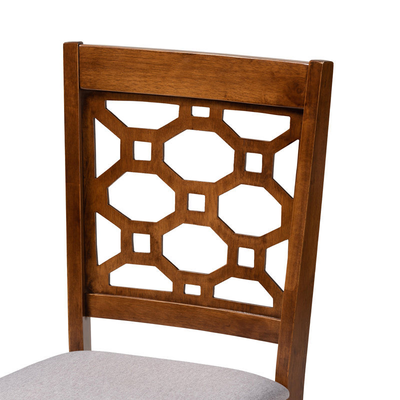 Gaiwalin 17.7'' H Upholstered Side Chair, Gray, Walnut Brown