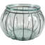 Porte-bougie surdimensionné en verre espagnol 10,25 "fabriqué à la main et recyclé transparent Tea Garden