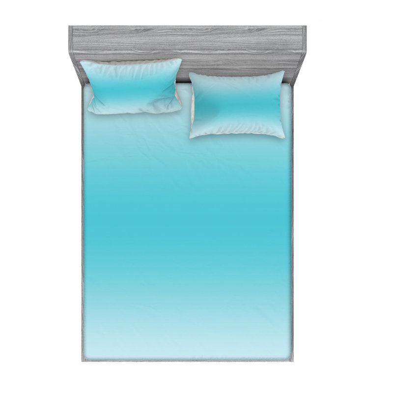 Microfiber Ombre Sheet Set, Full/Double Sheet Set with 2 Pillowcases, Turquoise
