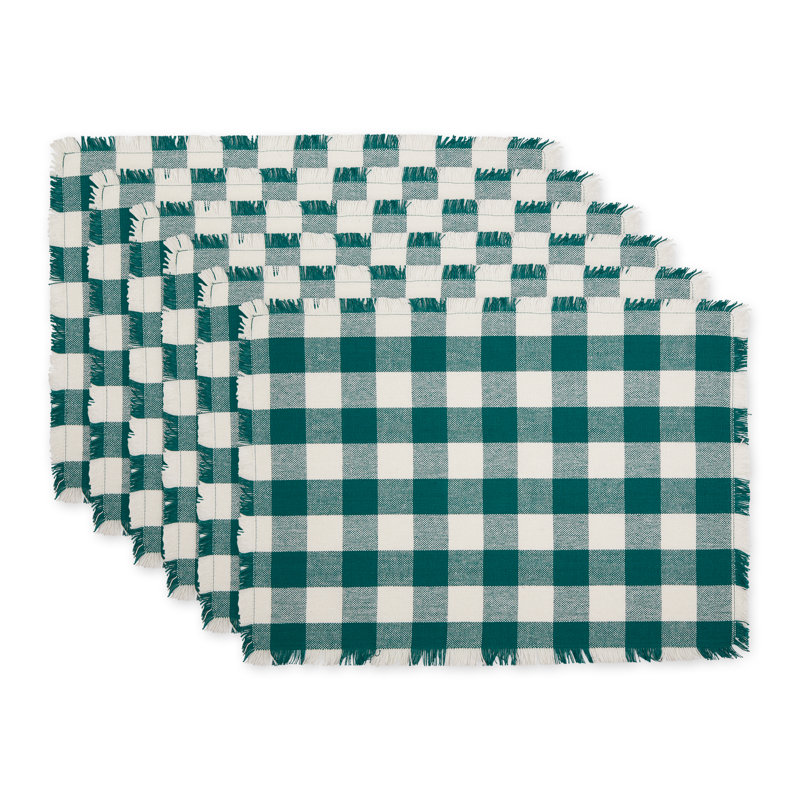 Ensemble de napperons à franges 6 pièces, Bleu