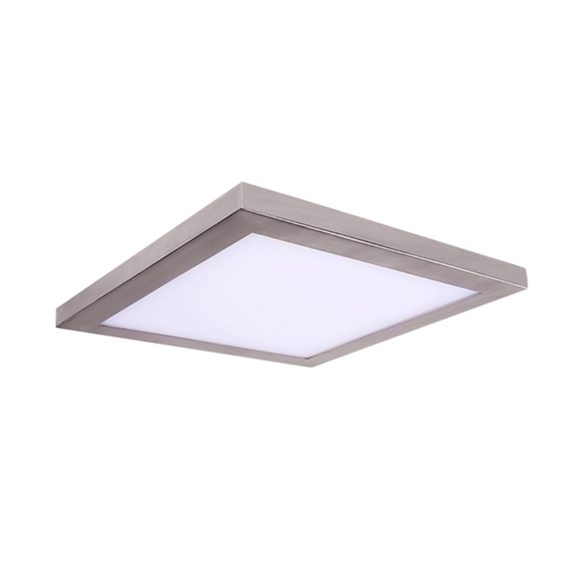 Bozrah Acrylic LED Flush Mount, Brushed Nickel, 0.81" H x 9.81" W x 9.81" D