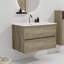 Meuble-lavabo mural en chêne brut et chêne brut de 30 po avec évier intégré en céramique avec trop-plein Gloria
