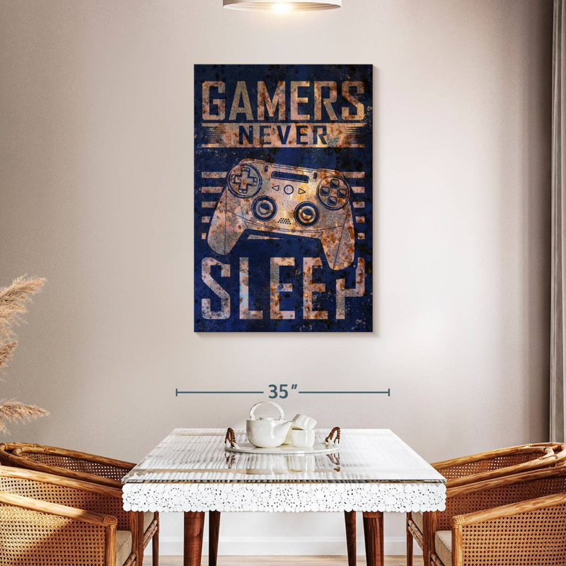 Senne Gamers Never Sleep Typography, 45" H x 30" W