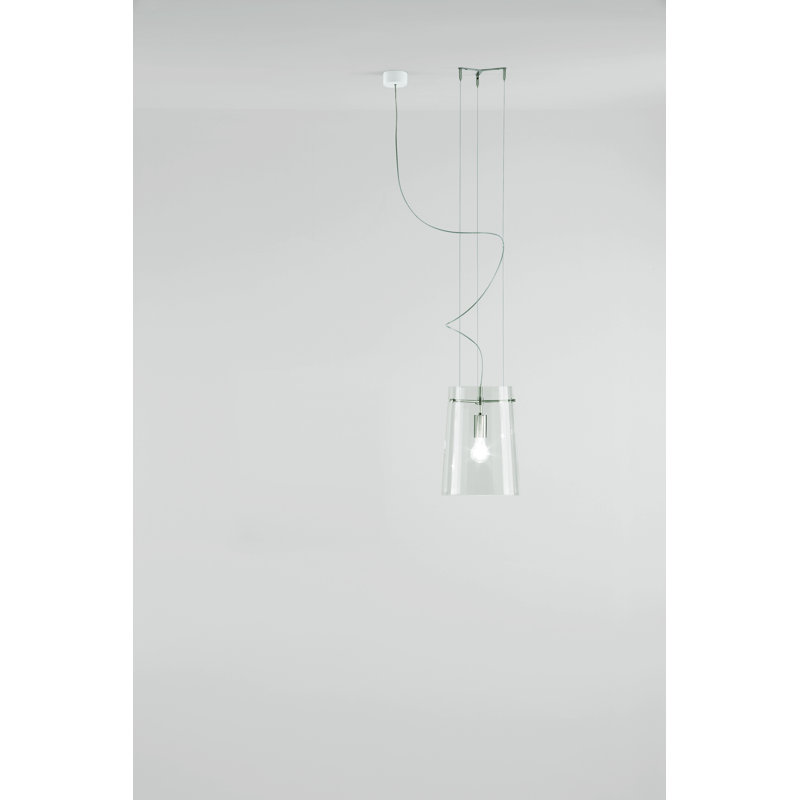 Sera 1 - Light Chrome Single Pendant, 200cm H x 33cm W x 33cm D, Crystal