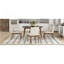 Ensemble de table de salle à manger 5 pièces avec une table à structure en bois massif et 4 chaises rembourrées pour la salle à manger, noyer et beige clair