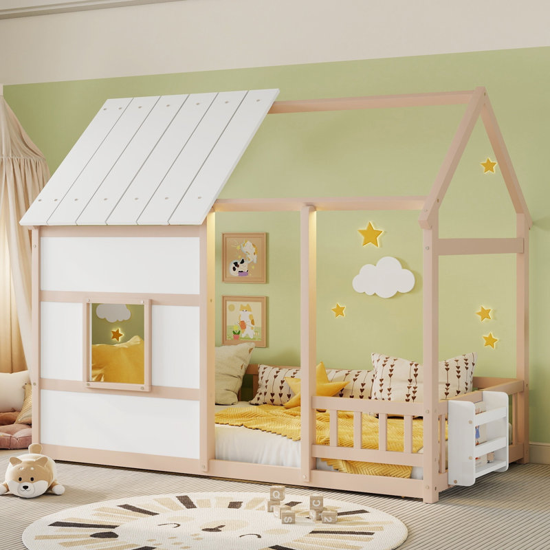 Lit de maison avec lumières DEL 7 couleurs, alliant confort et esthétique moderne pour une expérience de sommeil unique