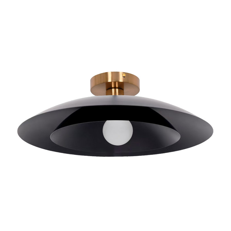Plafonnier semi-encastré 1 lumière Royston, Noir mat