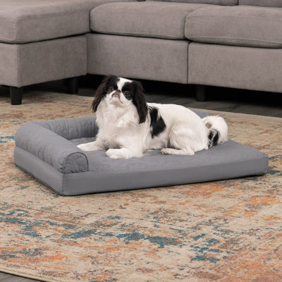Paw-Quilted Orthopedic Chaise Lounge Bolster Pet Bed
