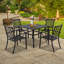 Patio Dining Chairs Set of 6, Heavy Duty 450LBS Black Metal Outdoor Patio Chairs with Armrest Stackable Sturdy Durable for Porch, Backyard, Deck, Outside
