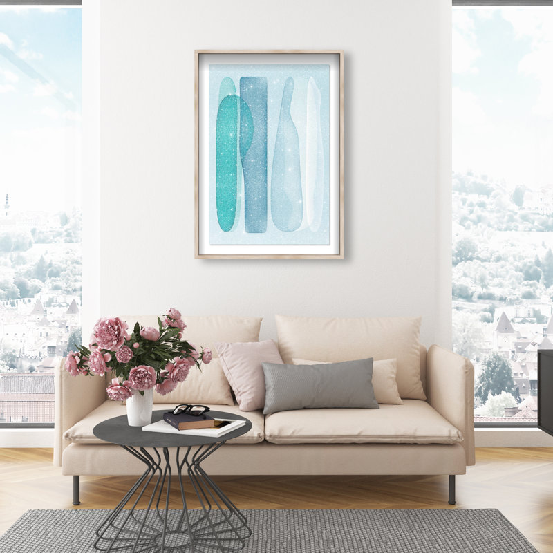 Glacier Fragments Shadowbox Abstract Print by Oliver Gal, Black Frame, 10 x 15, 16.5"H x 11.5"W, Natural Oak Shadowbox