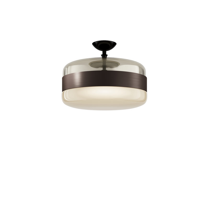 Futura Ceiling Lamp G Amber Brass Matt Black 1 E26 Ul, 11" H x 16" W x 16" D, Amber Brass