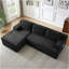 Canapé modulaire en L avec siège profond, sans assemblage requis, canapé modulaire pour salon, chambre à coucher, appartement, noir-1062011794-1062011792