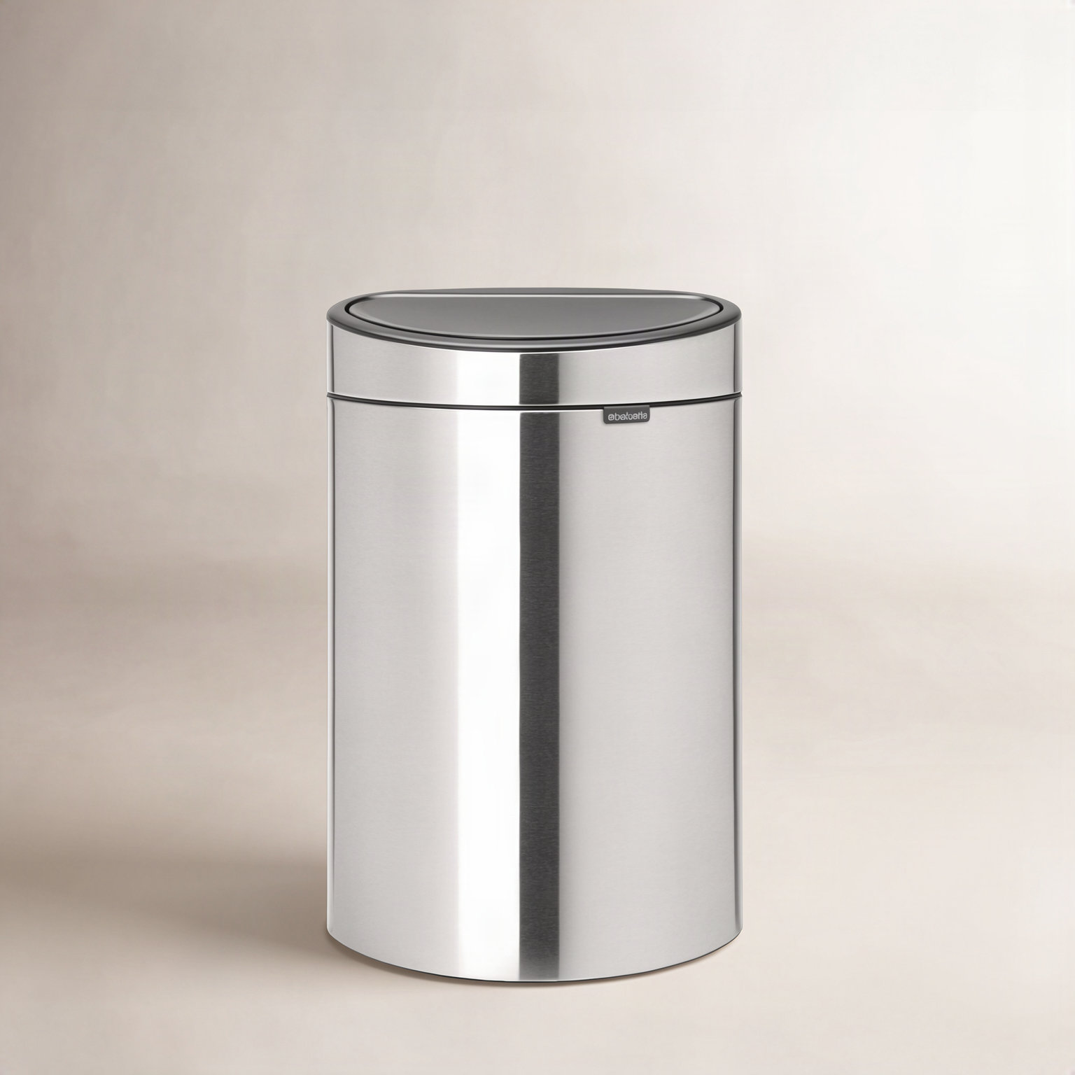 Brabantia 10.6gal Touch Top Trash Can, Matte Steel Fingerprint Proof