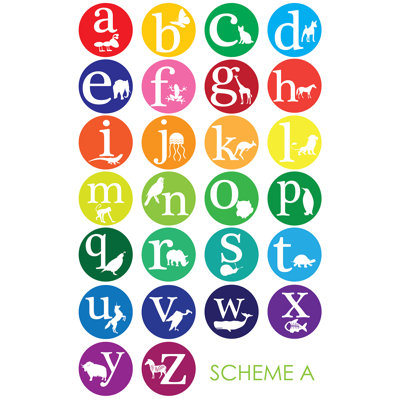Décalcomanie murale abc, alphabet et lettres pour la chambre de bébé