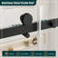Porte de douche coulissante simple sans cadre l 60 po x H 74 po avec verre trempé transparent de 8 mm noir mat-134281387