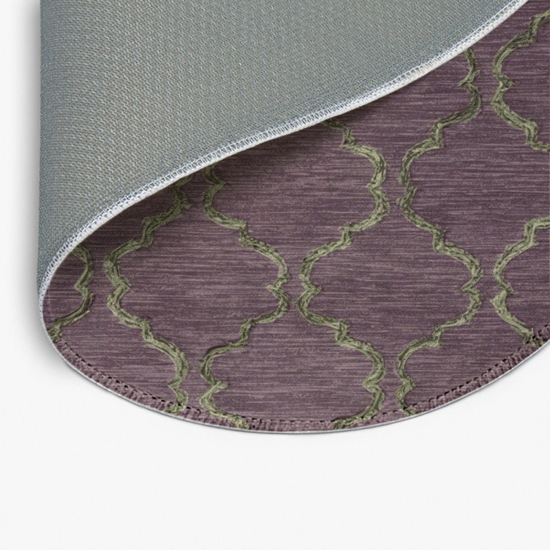 Tapis noir intérieur et extérieur Trellis, Rond 5 pi