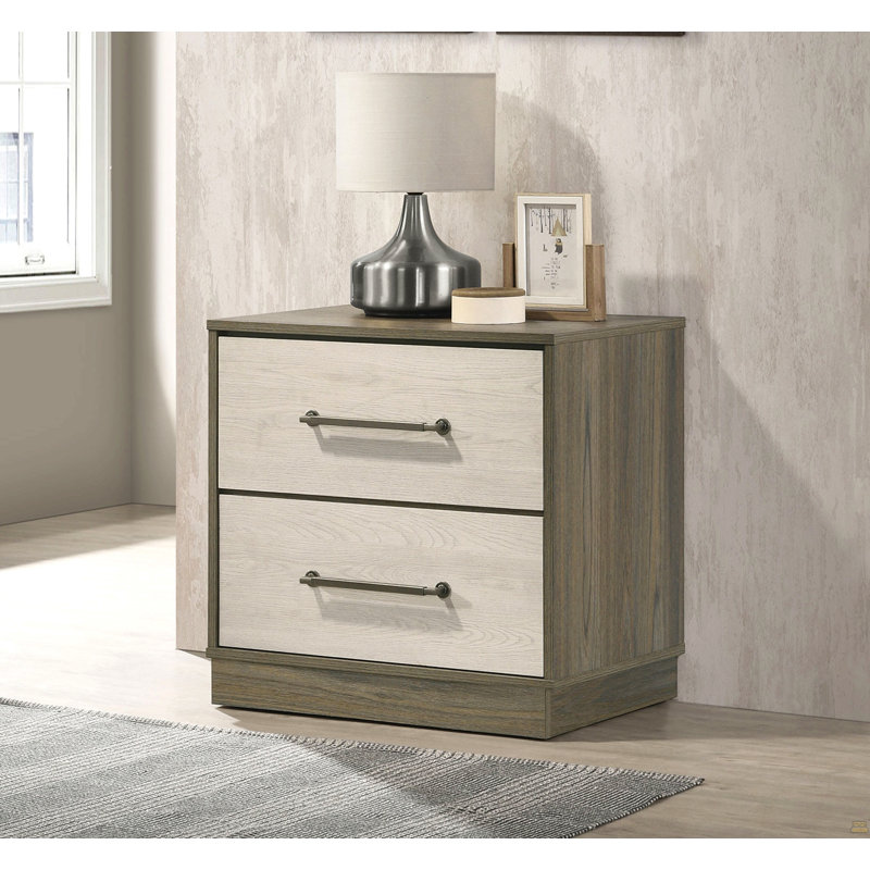 2-Drawer Nightstand With Floating Base Design