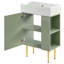 Meuble-lavabo 21,6 po, armoire combinée, meuble de rangement pour salle de bain, lavabo simple en céramique, rangement sur le côté droit-106463526
