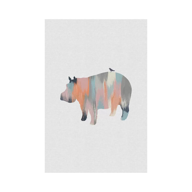 Pastel Hippo by Orara Studio - Wrapped Canvas Gallery-Wrapped Canvas Giclée, 66.04 cm H x 45.72 cm W