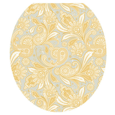Adhésif décoratif classique pour siège de toilette à motif cachemire - couvercles de toilette antidérapants