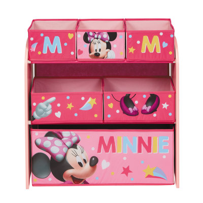 Minnie Mouse  Wooden Toy Organiser with 6 Storage Bins