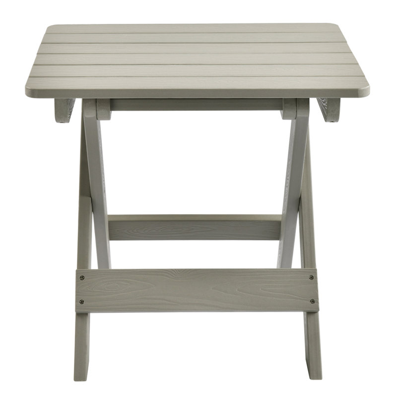 Rectangular Outdoor Folding Side Table, Light Grey