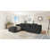 Modern L-Shape Corner Sofa Ohagan Made of Cord with Soft Seat
