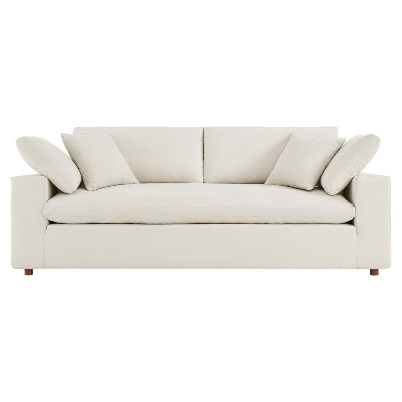 Light Beige Linen Lawson Sofa with Down Fill Cushions